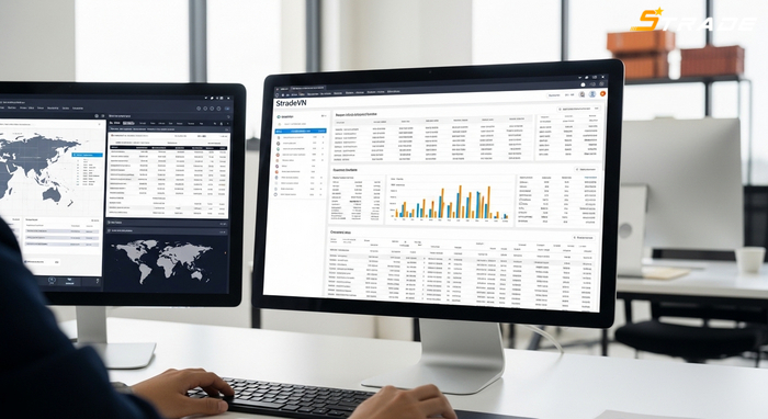 Nền tảng tra cứu và xuất báo cáo dữ liệu xuất nhập khẩu StradeVn Giao diện tra cứu dữ liệu xuất nhập khẩu trên StradeVn